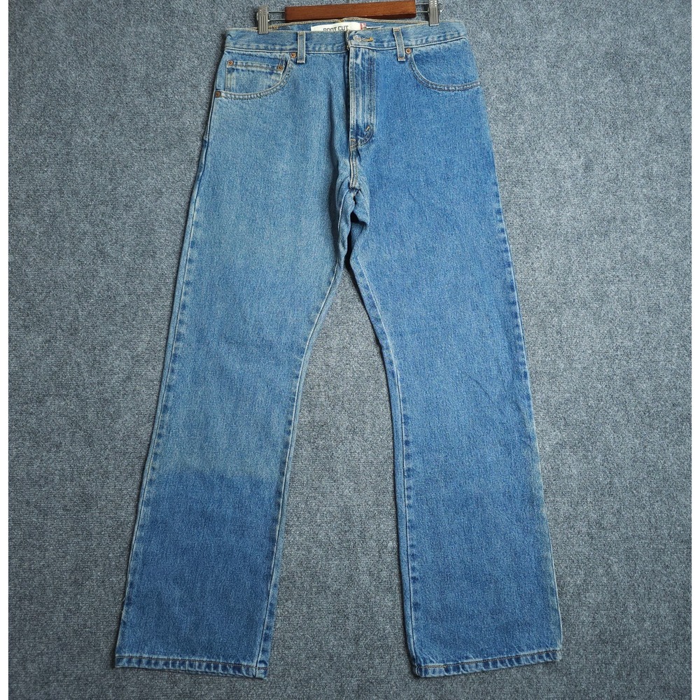 Levi's 517 Boot Cut Jeans Mens 33x32 Medium Wash Workwear Western Distressed Y2K - Picture 5 of 14